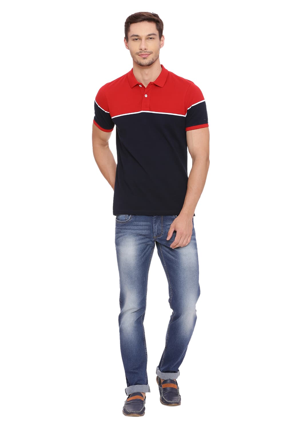 BASICS MUSCLE FIT POLO T SHIRT