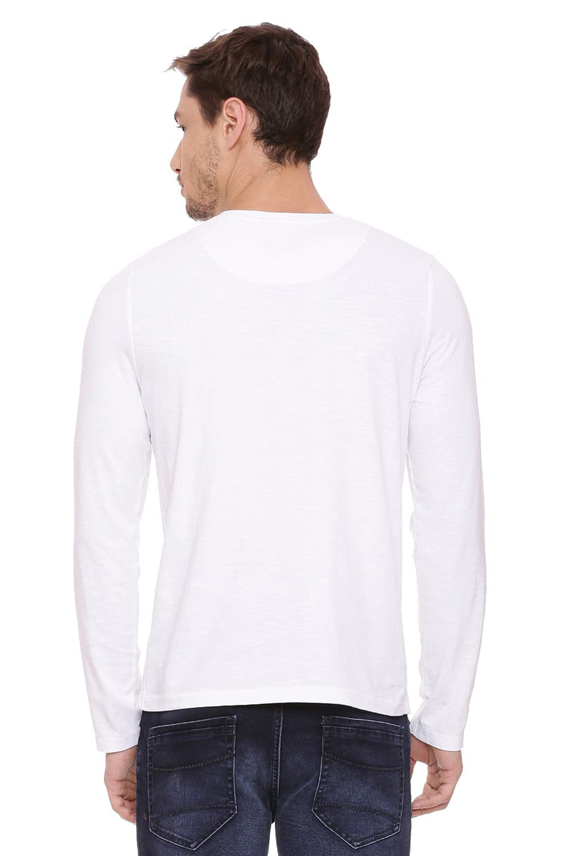 BASICS MUSCLE FIT HENLEY T SHIRT