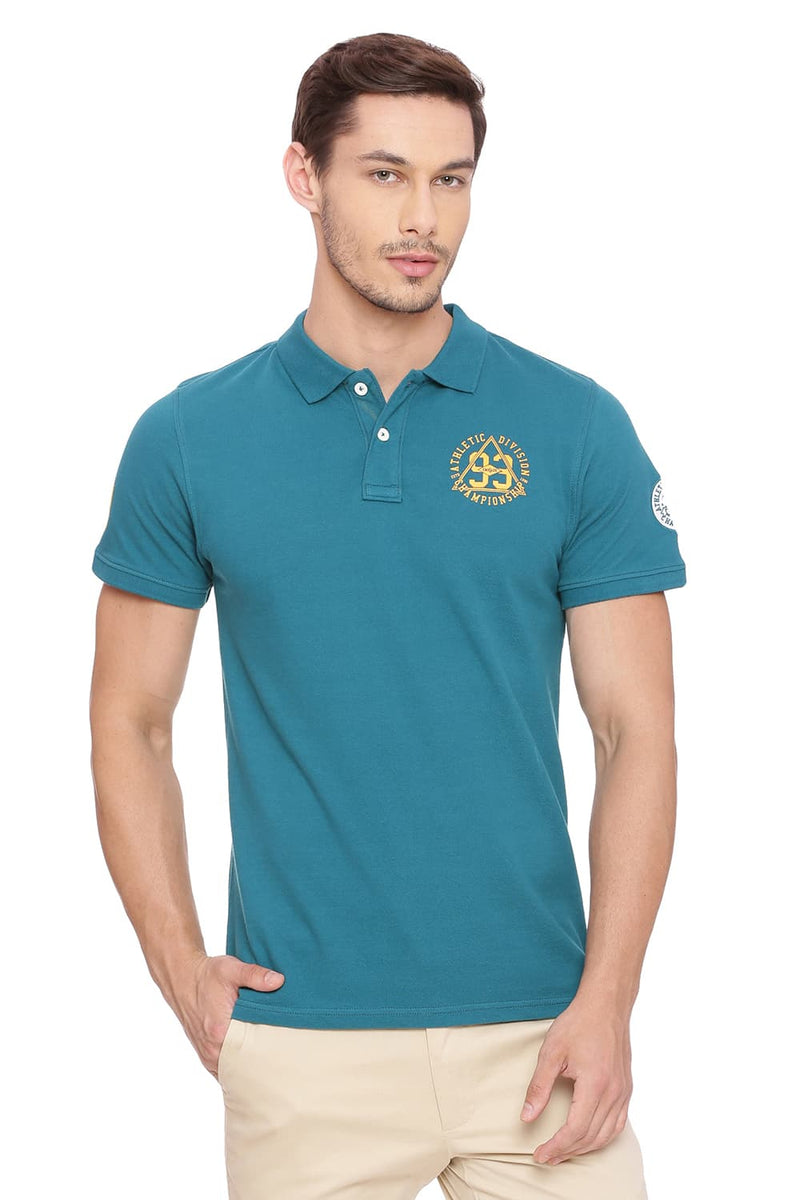 BASICS MUSCLE FIT POLO T SHIRT