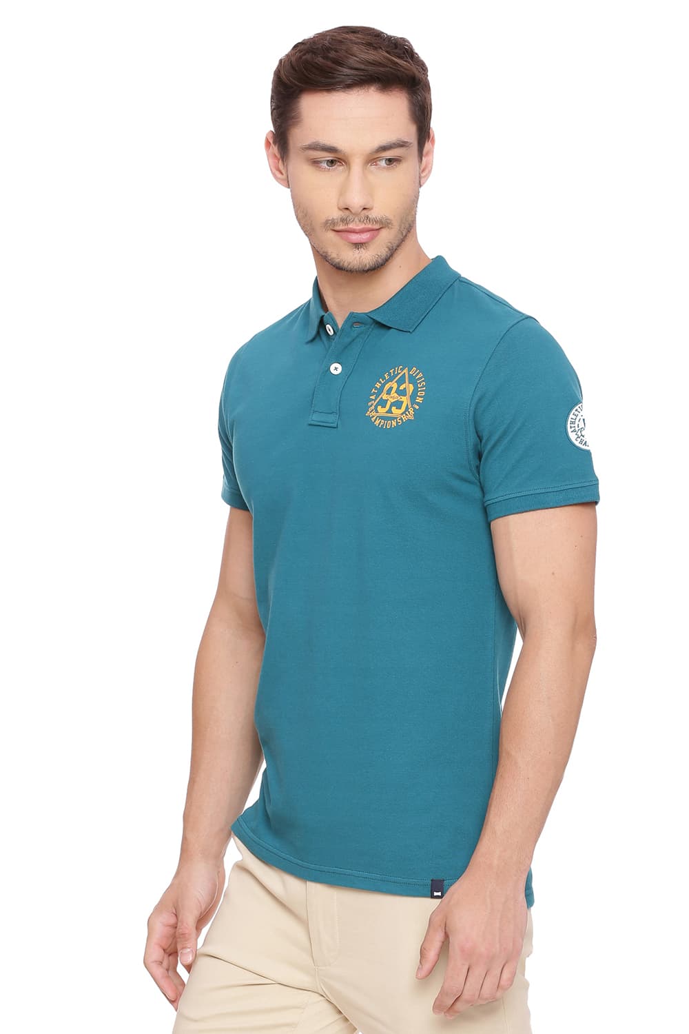 BASICS MUSCLE FIT POLO T SHIRT