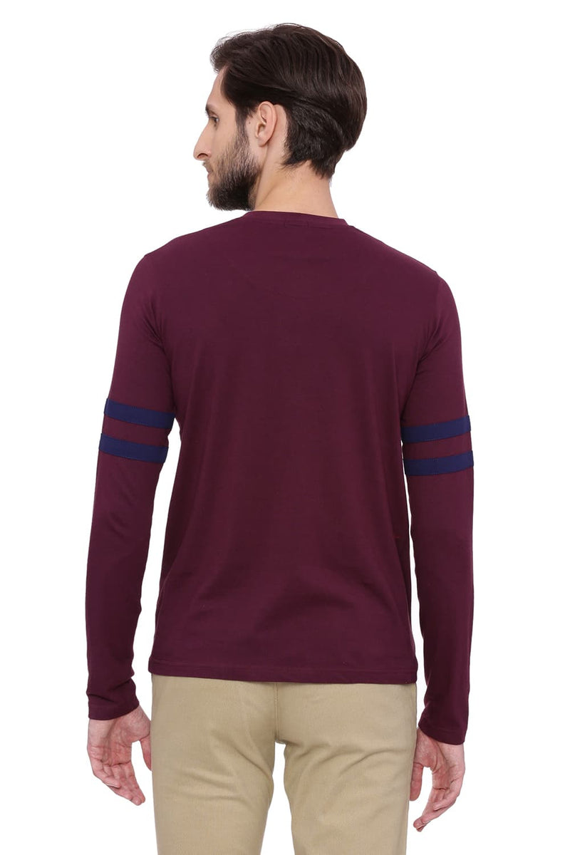 BASICS MUSCLE FIT HENLEY LONG SLEEVE T SHIRT