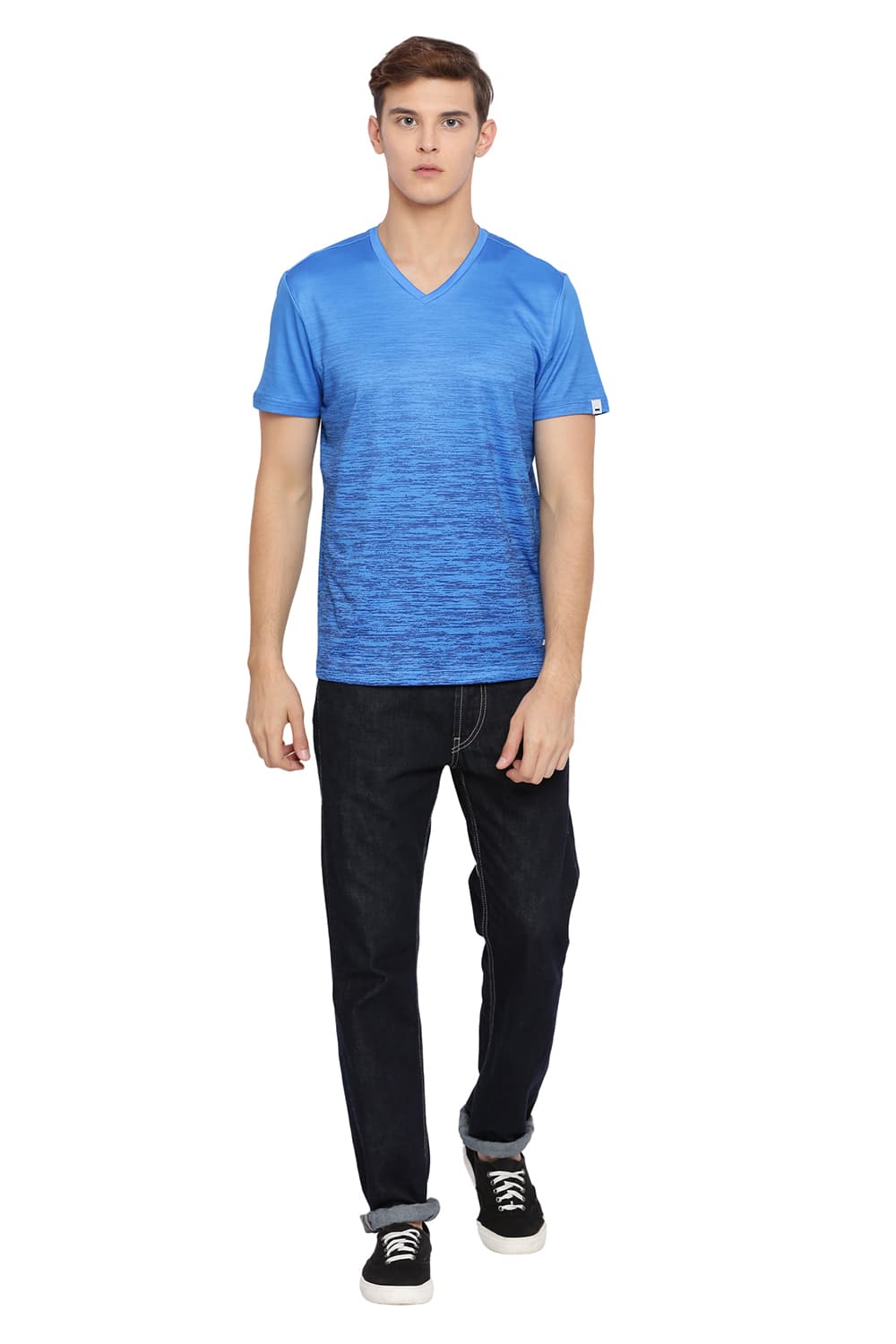 BASICS MUSCLE FIT V NECK T SHIRT