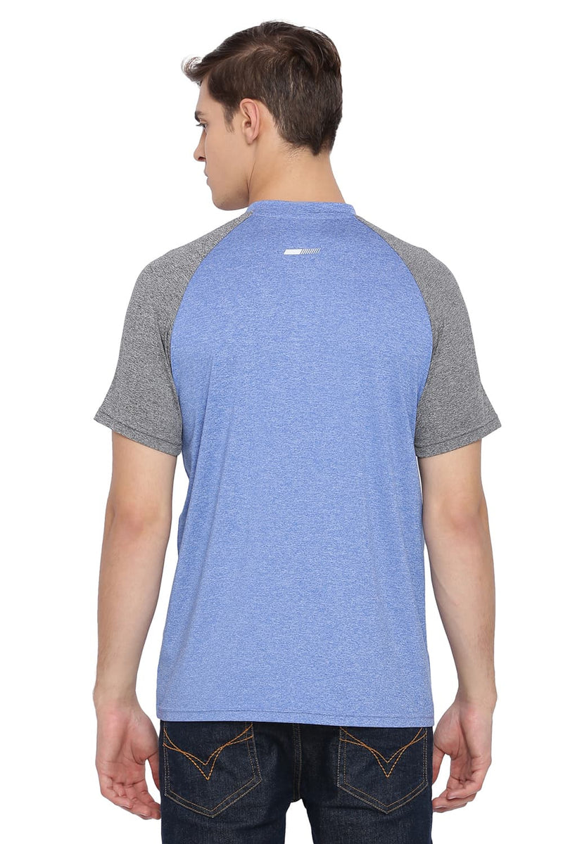 BASICS MUSCLE FIT HENLEY T SHIRT