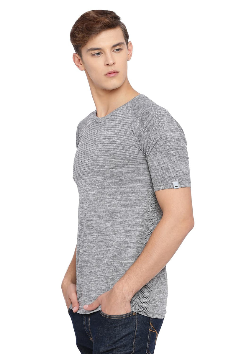 BASICS MUSCLE FIT RAGLAN CREW NECK T SHIRT