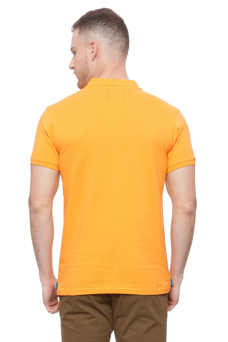 BASICS MUSCLE FIT MANDARIN POLO T SHIRT