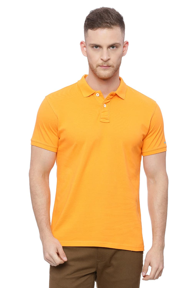 BASICS MUSCLE FIT MANDARIN POLO T SHIRT