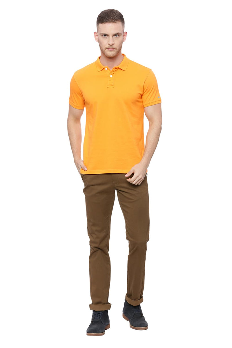 BASICS MUSCLE FIT MANDARIN POLO T SHIRT