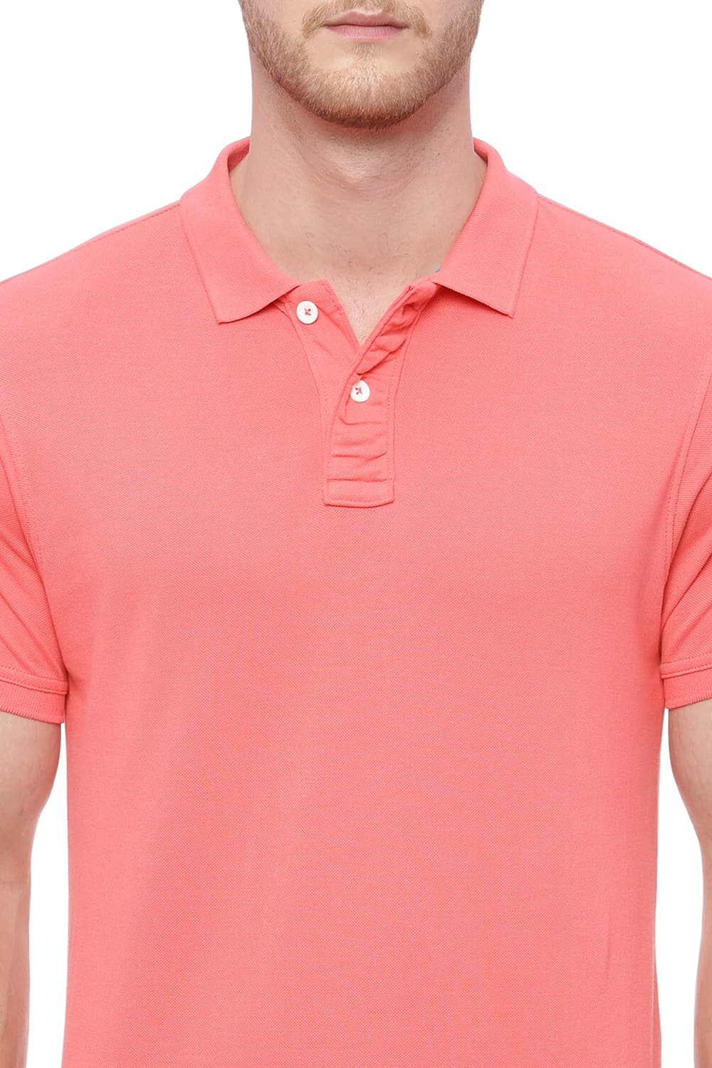 BASICS MUSCLE FIT MANDARIN POLO T SHIRT