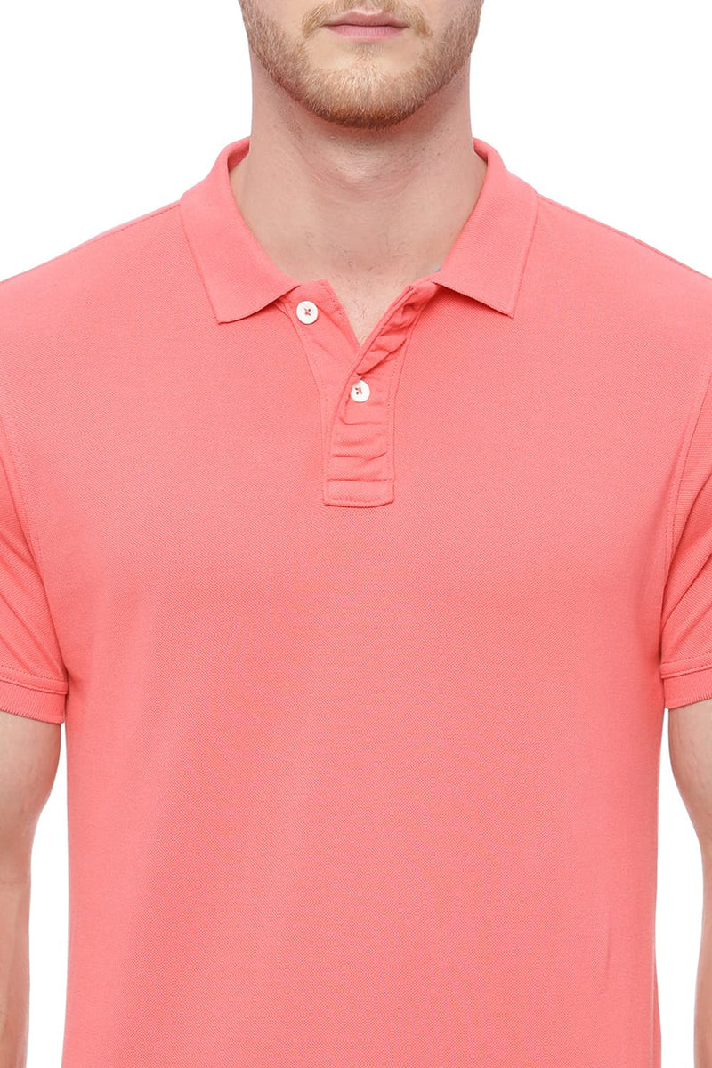 BASICS MUSCLE FIT MANDARIN POLO T SHIRT