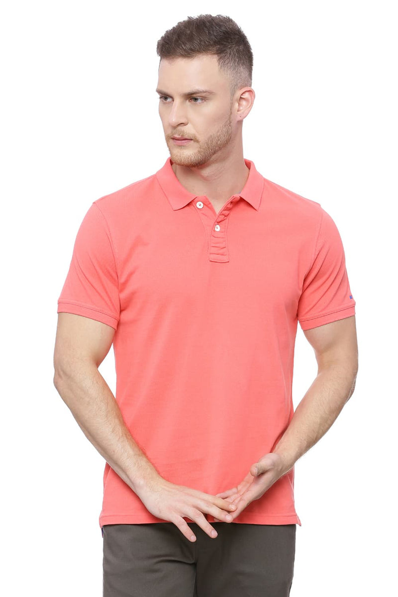 BASICS MUSCLE FIT MANDARIN POLO T SHIRT