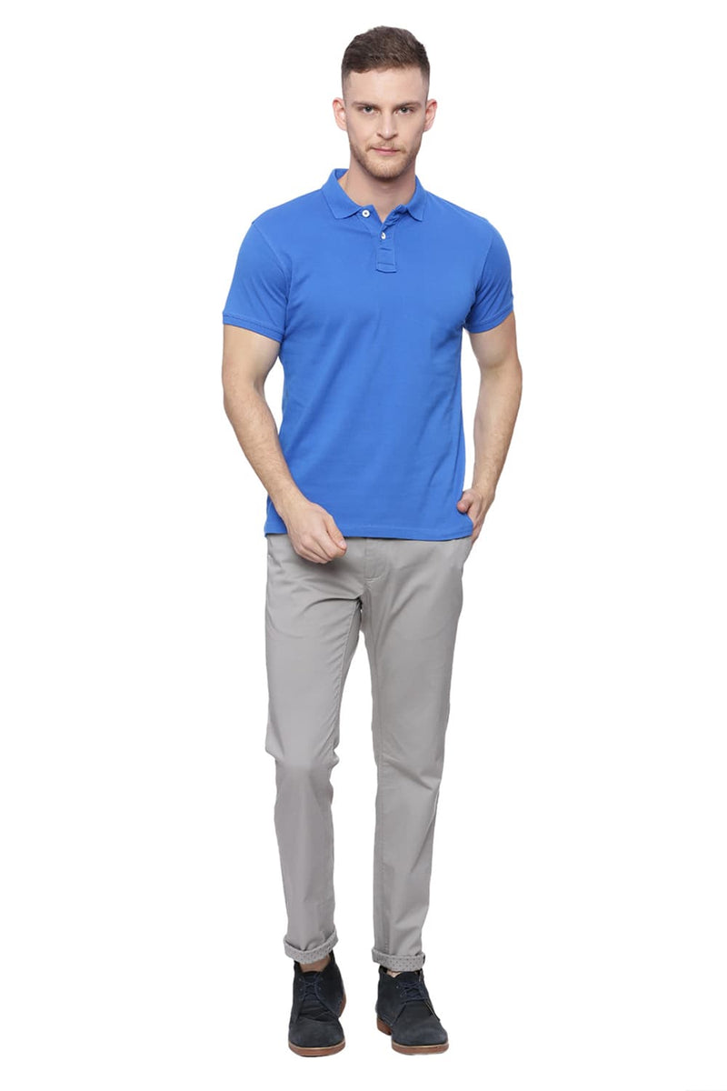 BASICS MUSCLE FIT MANDARIN POLO T SHIRT