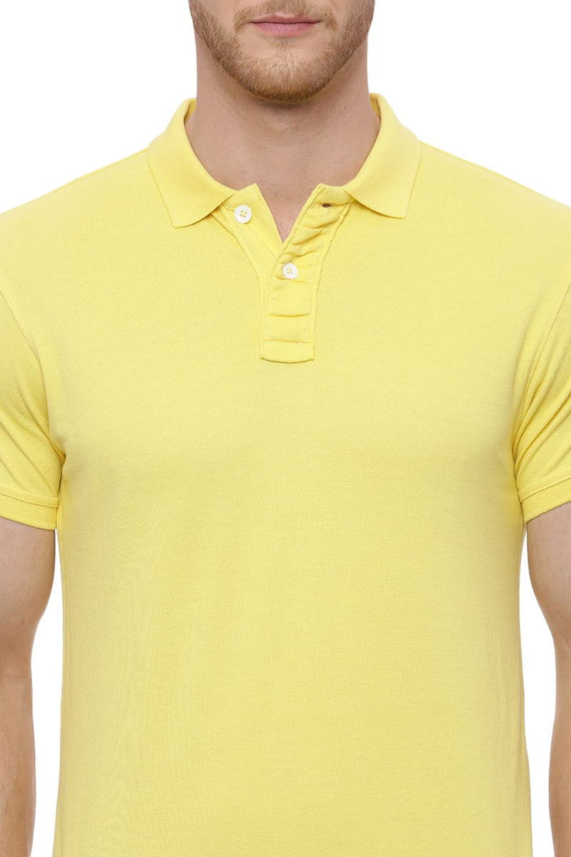 BASICS MUSCLE FIT MANDARIN POLO T SHIRT