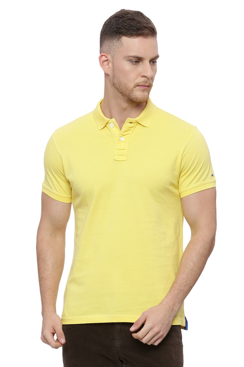 BASICS MUSCLE FIT MANDARIN POLO T SHIRT