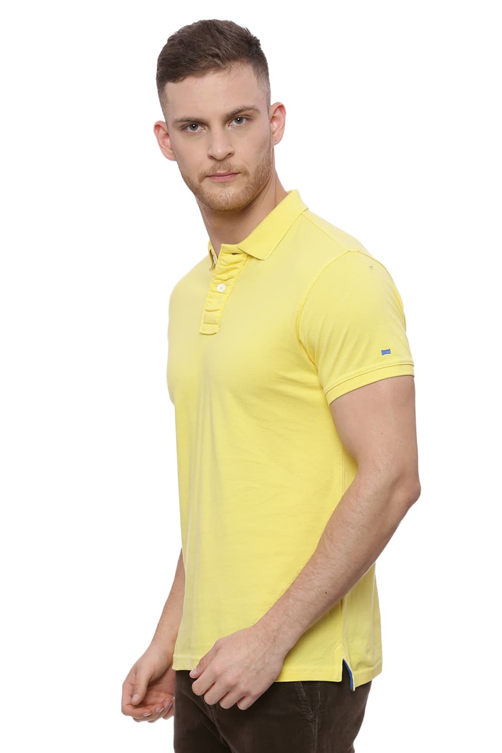 BASICS MUSCLE FIT MANDARIN POLO T SHIRT