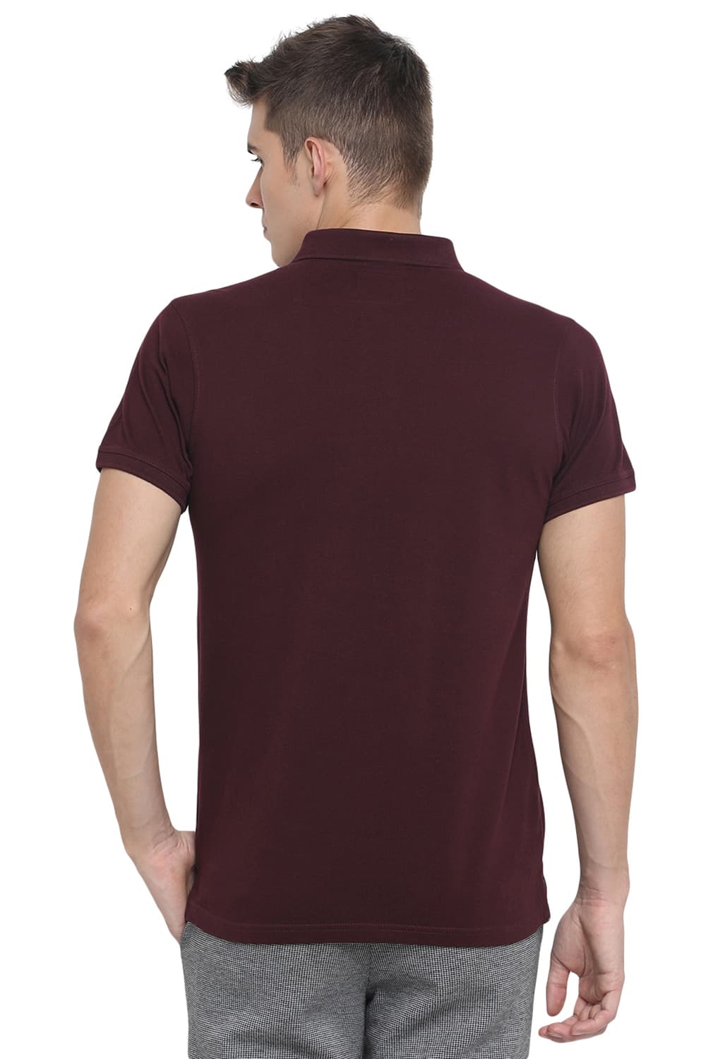 BASICS MUSCLE FIT HEATHER POLO T.SHIRT