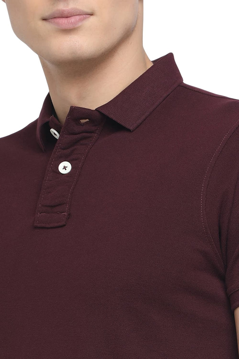 BASICS MUSCLE FIT HEATHER POLO T.SHIRT