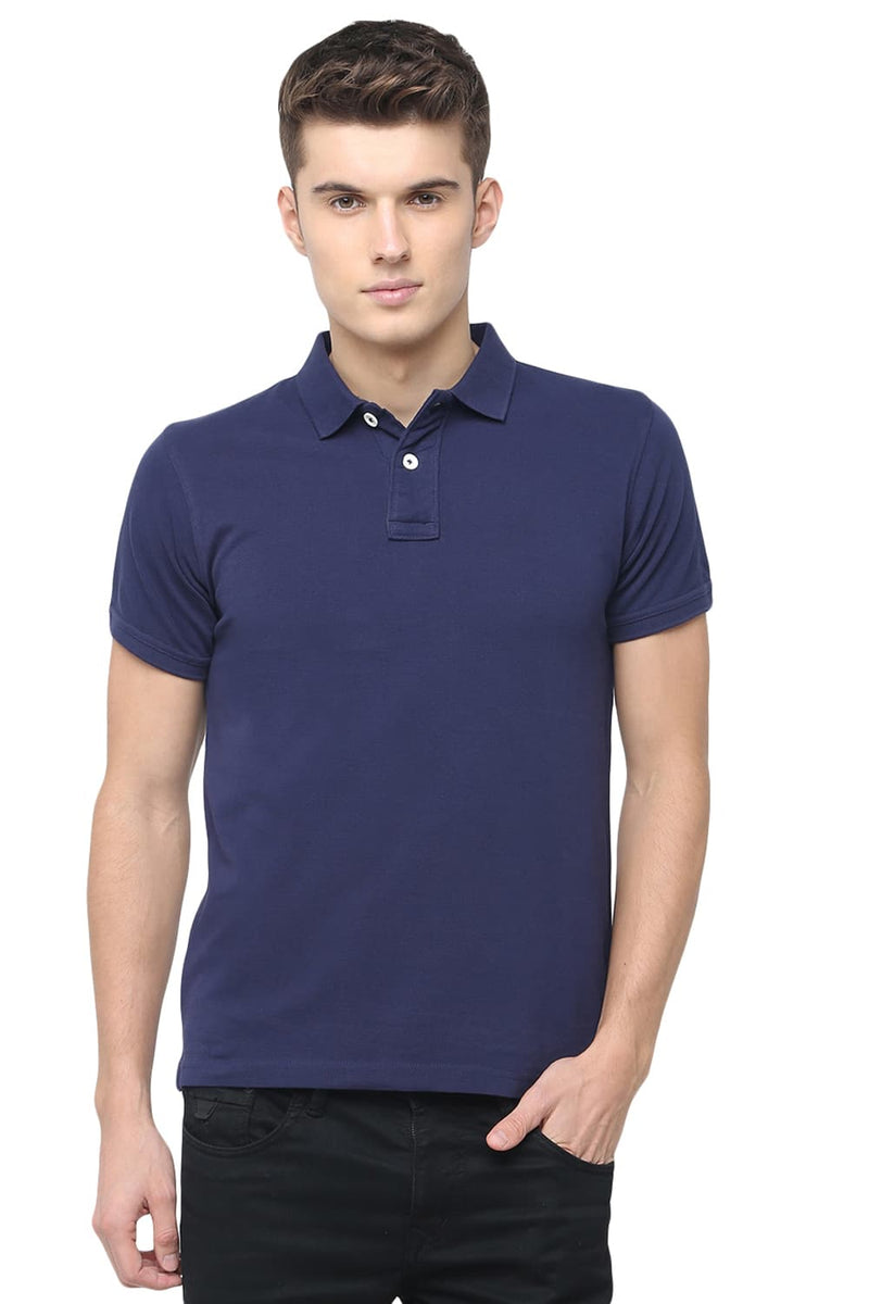 BASICS MUSCLE FIT HEATHER POLO T.SHIRT