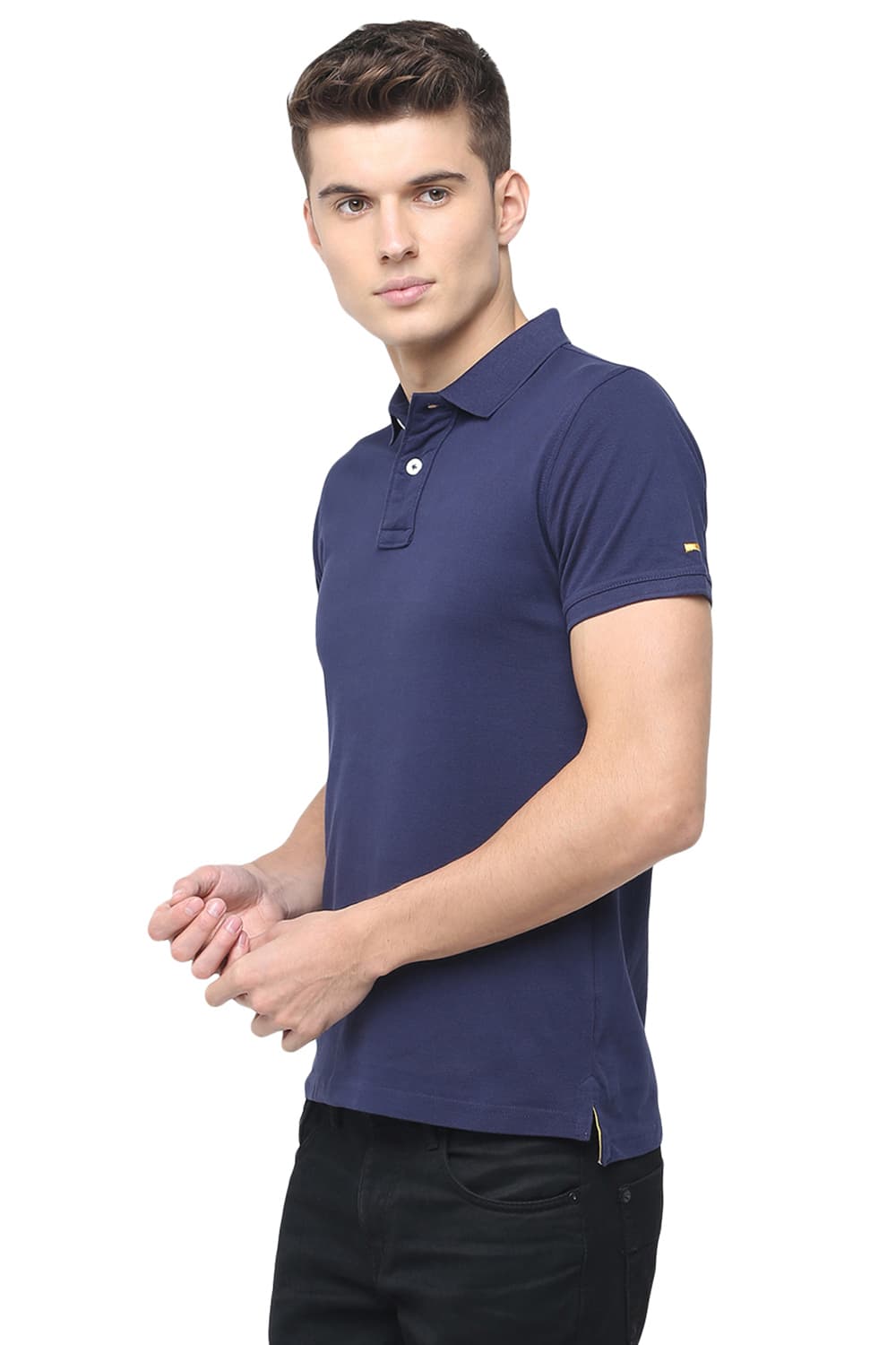 BASICS MUSCLE FIT HEATHER POLO T.SHIRT