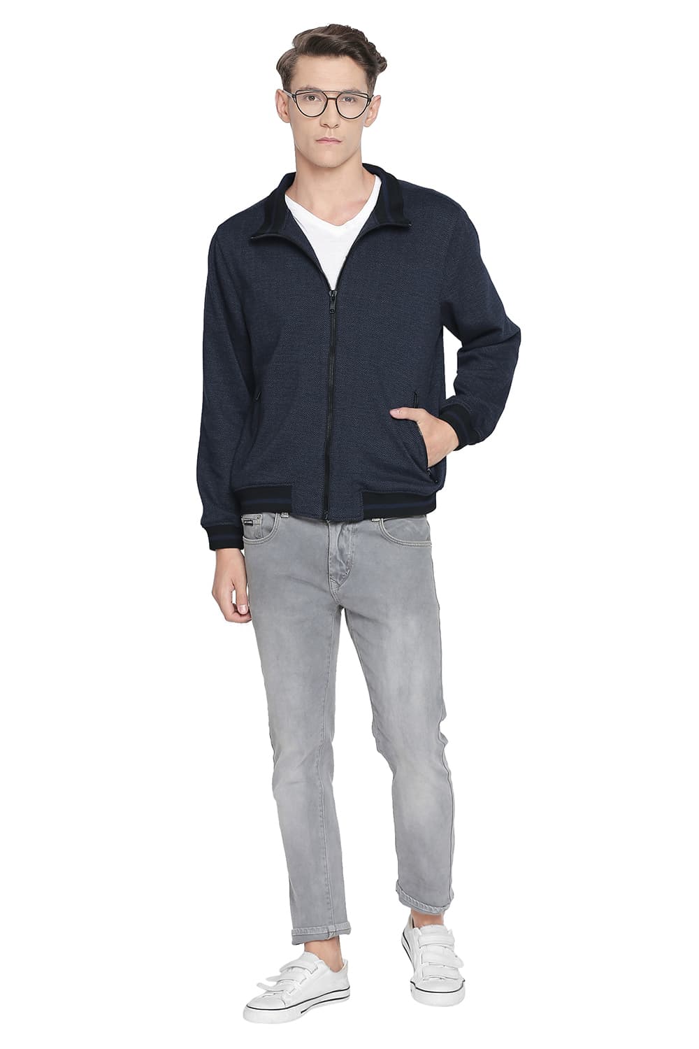 BASICS COMFORT FIT CIRCULAR KNIT JACKET