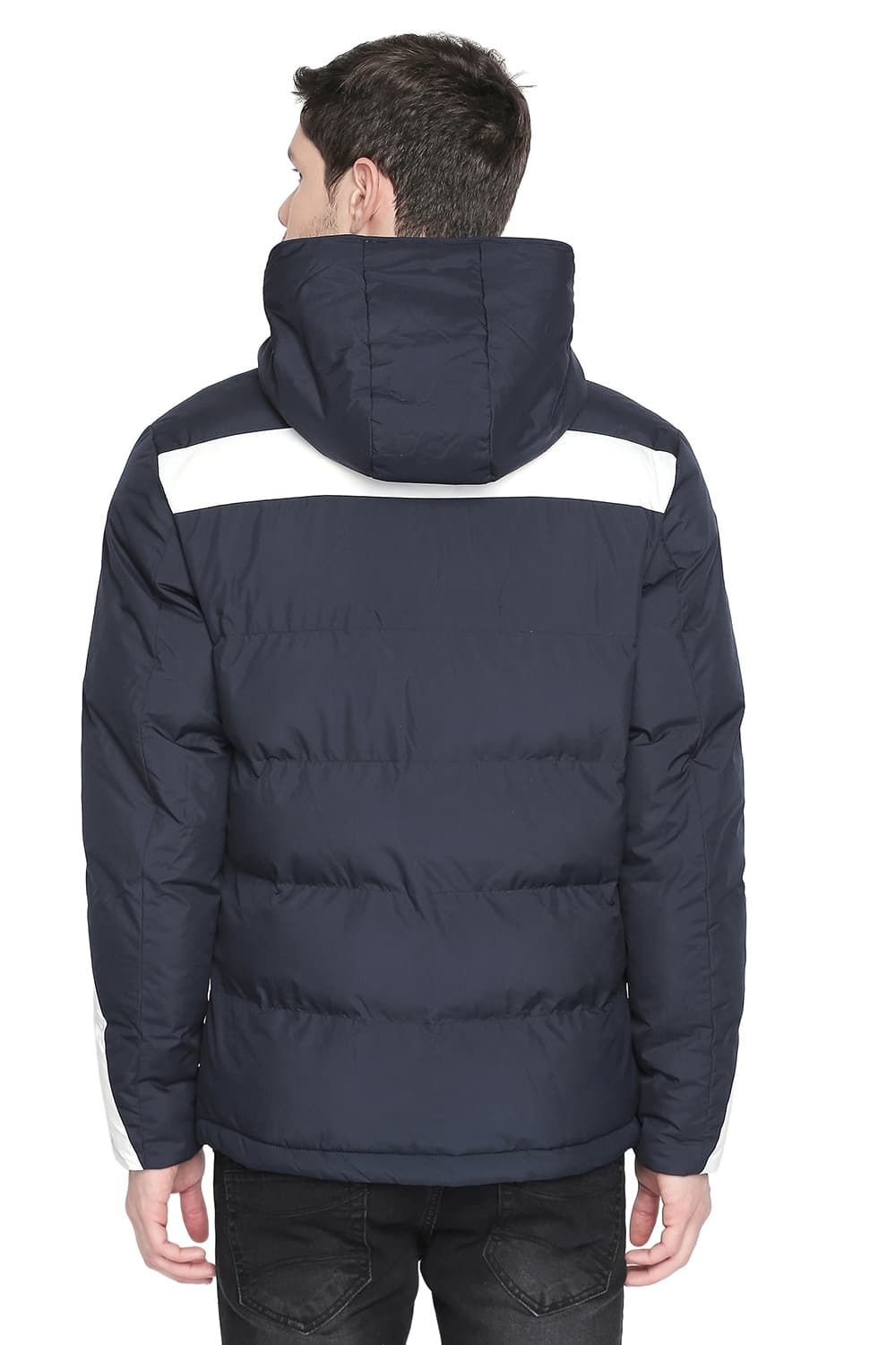 BASICS COMFORT FIT PUFFER JACKET WITH DETACHABLE HOOD