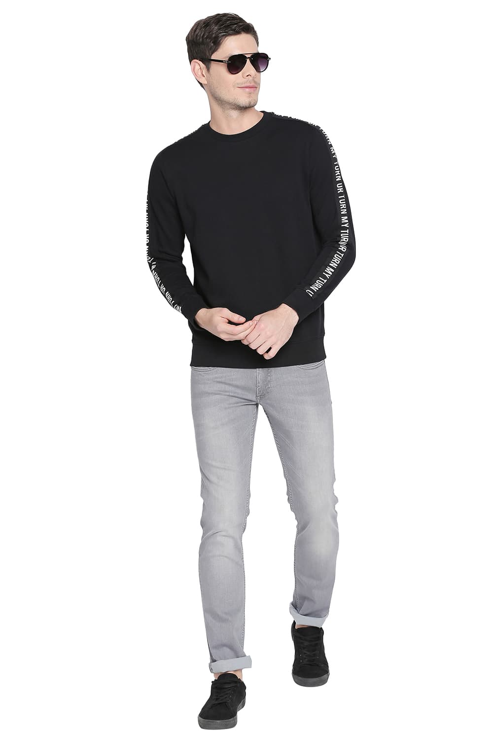 BASICS MUSCLE FIT CREW NECK PULLOVER KNIT JACKET