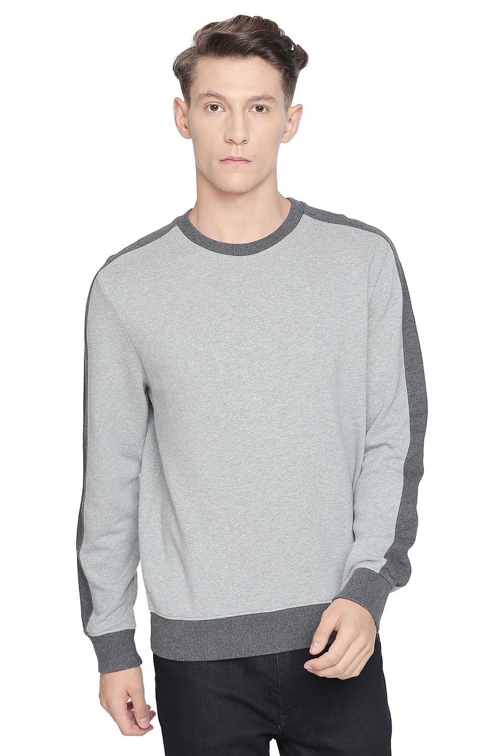 BASICS MUSCLE FIT CREW NECK PULLOVER KNIT JACKET