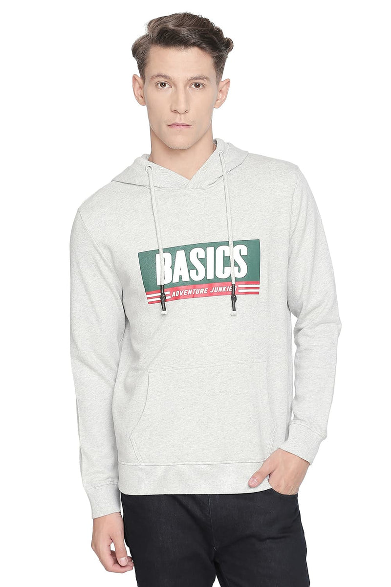 BASICS MUSCLE FIT HEATHER HOODED PULLOVER KNIT JACKET