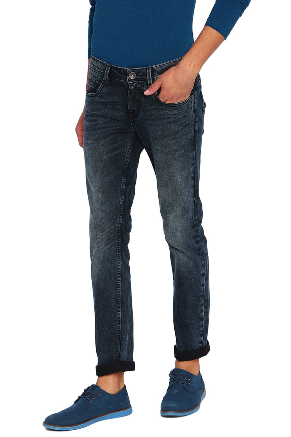 BASICS TORQUE FIT INDIGO STRETCH JEANS