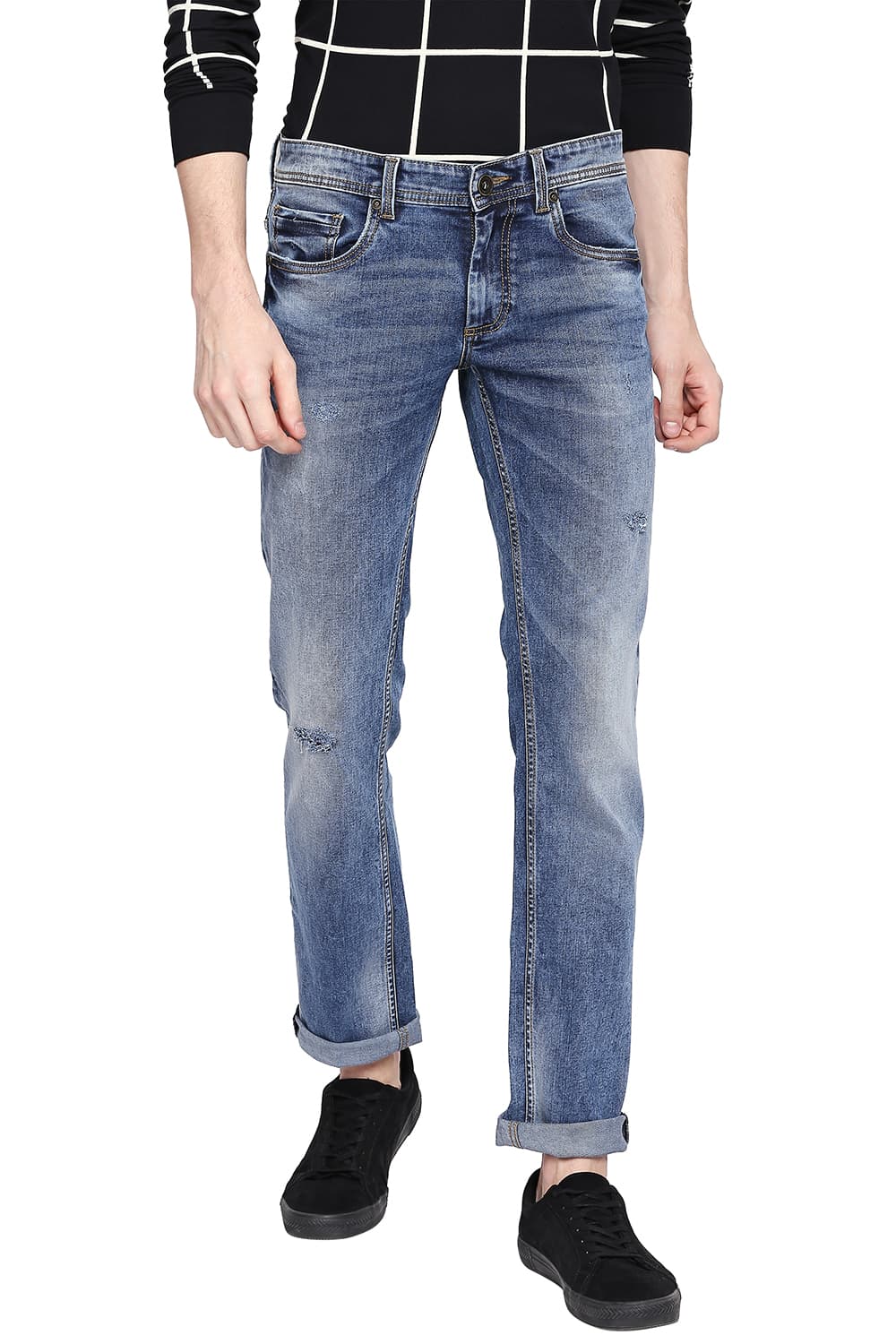 BASICS TORQUE FIT INDIGO STRETCH JEANS