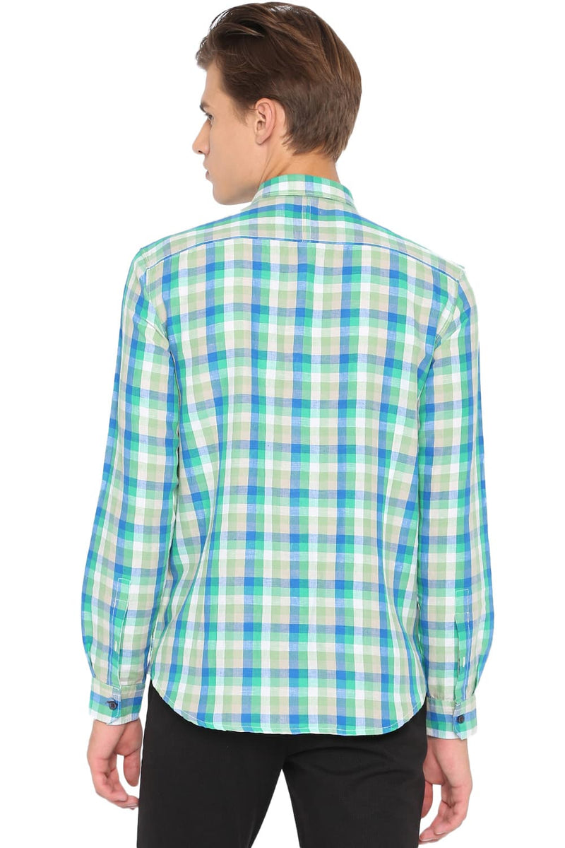 BASICS SLIM FIT CHECKS SHIRT