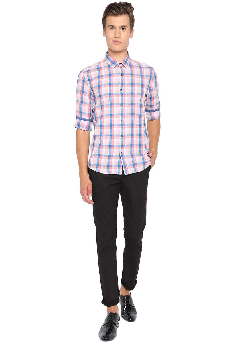 BASICS SLIM FIT CHECKS SHIRT