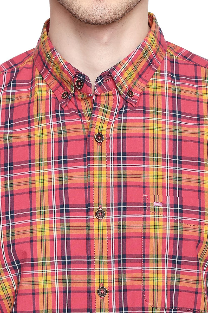 BASICS SLIM FIT CHECKS SHIRT