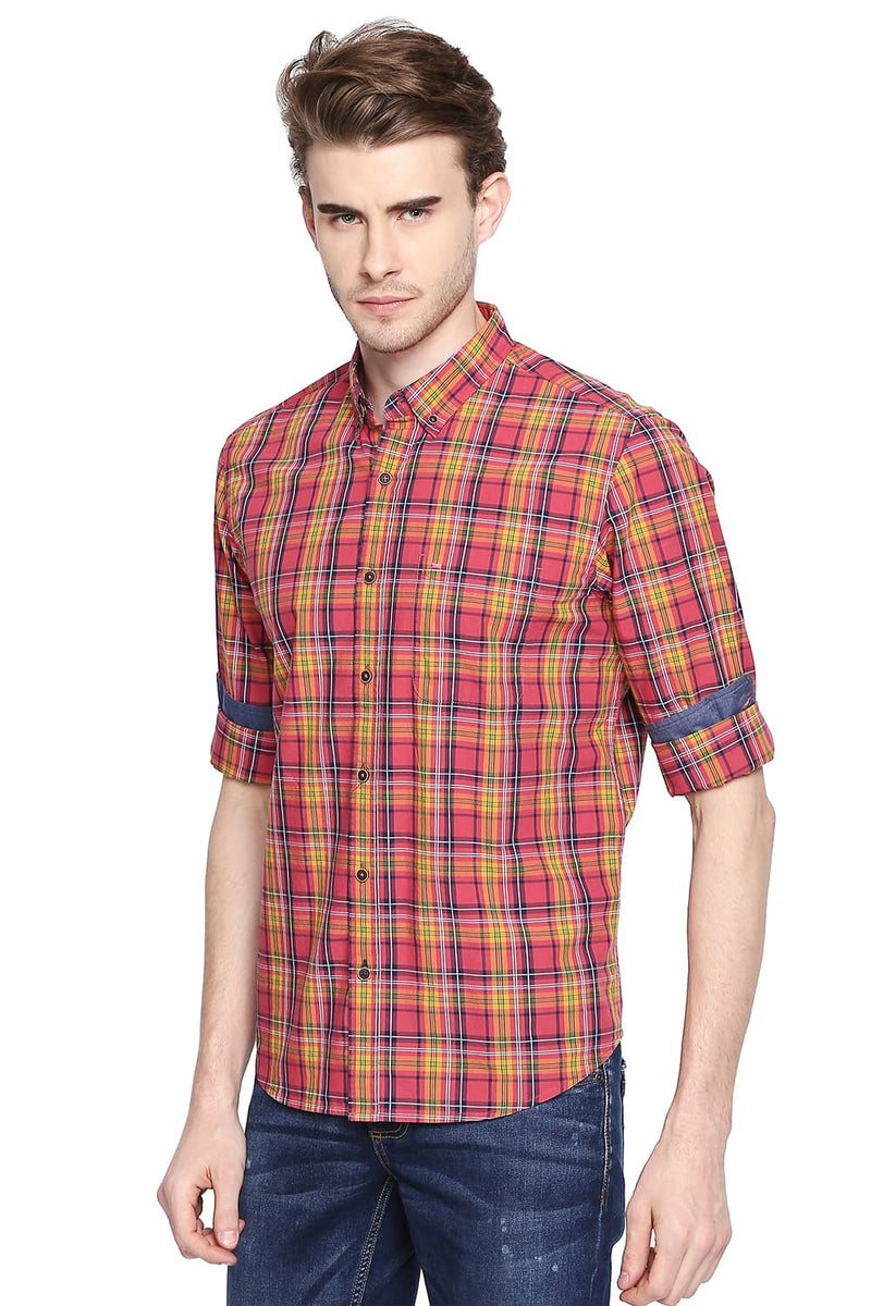 BASICS SLIM FIT CHECKS SHIRT