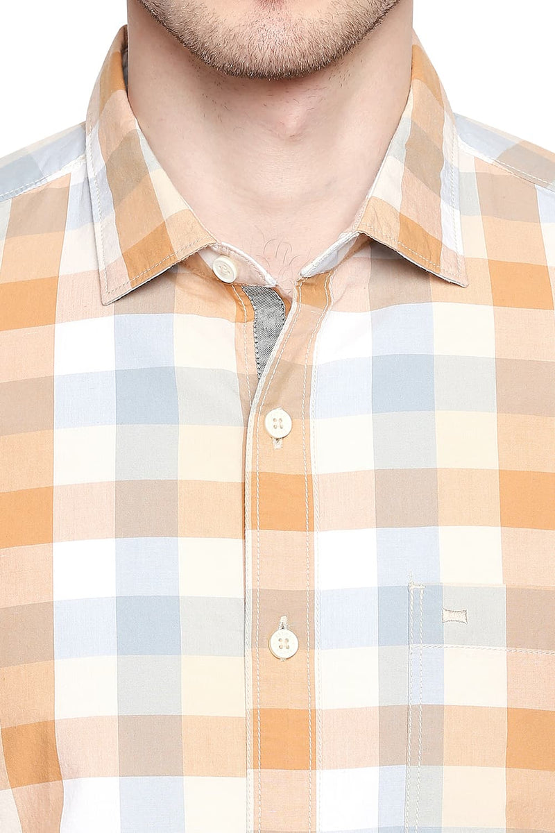 BASICS SLIM FIT CHECKS SHIRT