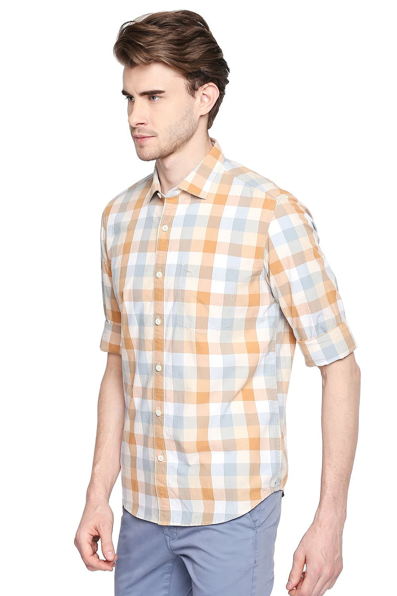 BASICS SLIM FIT CHECKS SHIRT