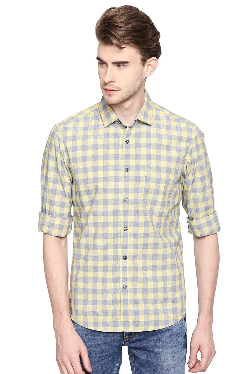 BASICS SLIM FIT CHECKS SHIRT