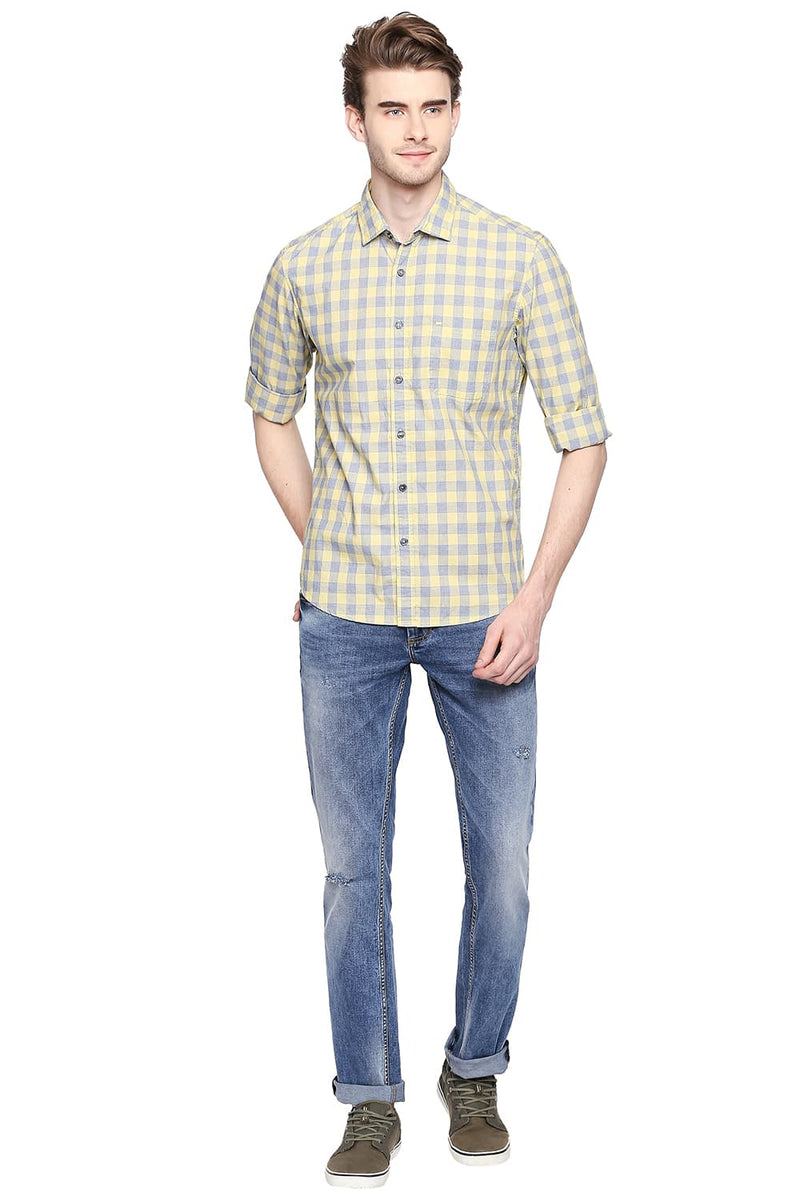 BASICS SLIM FIT CHECKS SHIRT