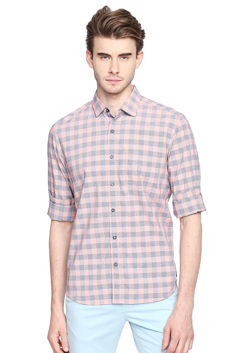 BASICS SLIM FIT CHECKS SHIRT