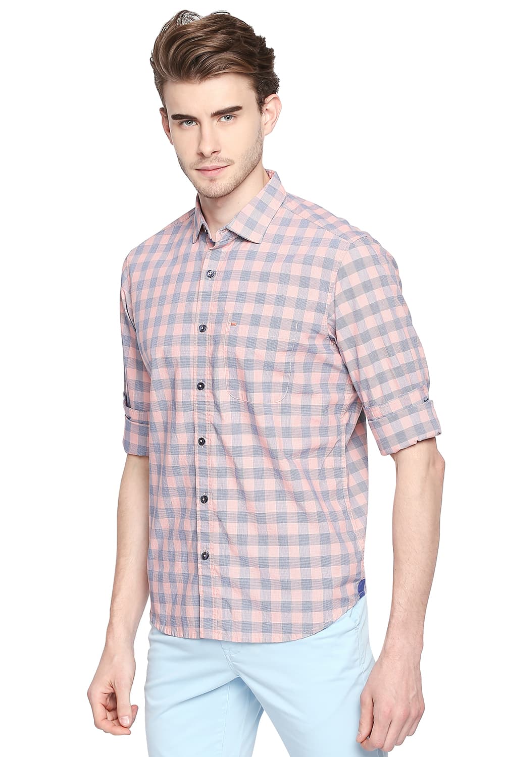 BASICS SLIM FIT CHECKS SHIRT