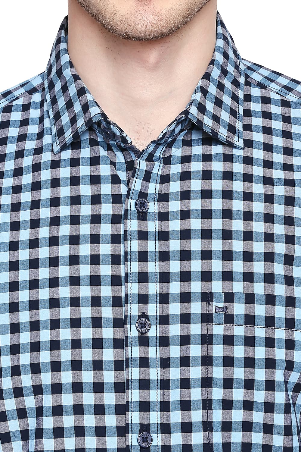 BASICS SLIM FIT CHECKS SHIRT