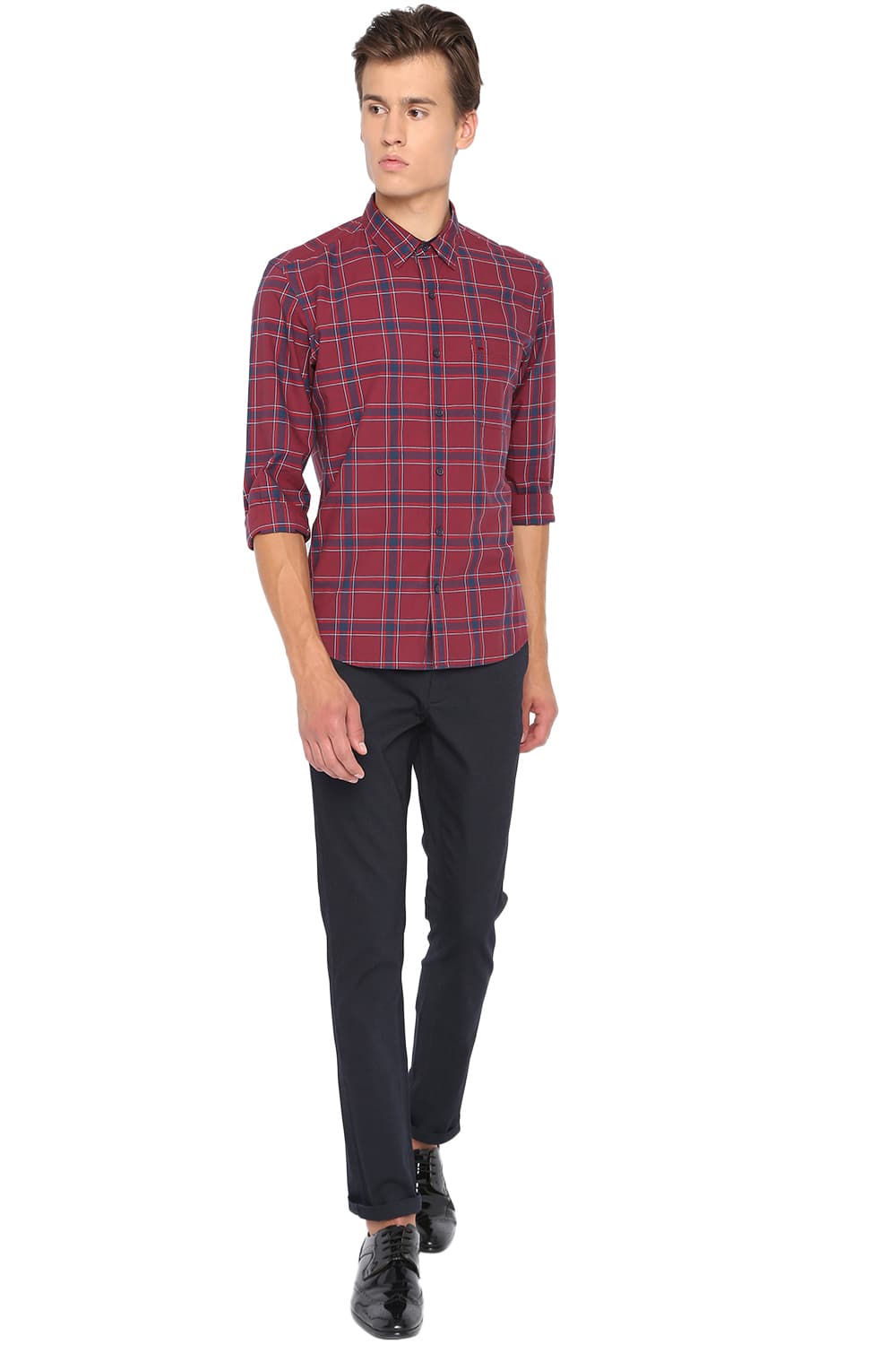 BASICS SLIM FIT CHECKS SHIRT