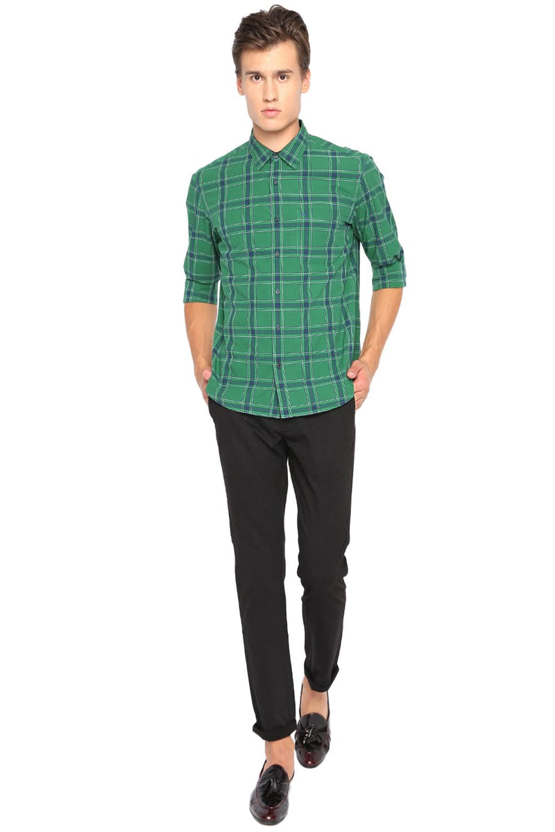 BASICS SLIM FIT CHECKS SHIRT