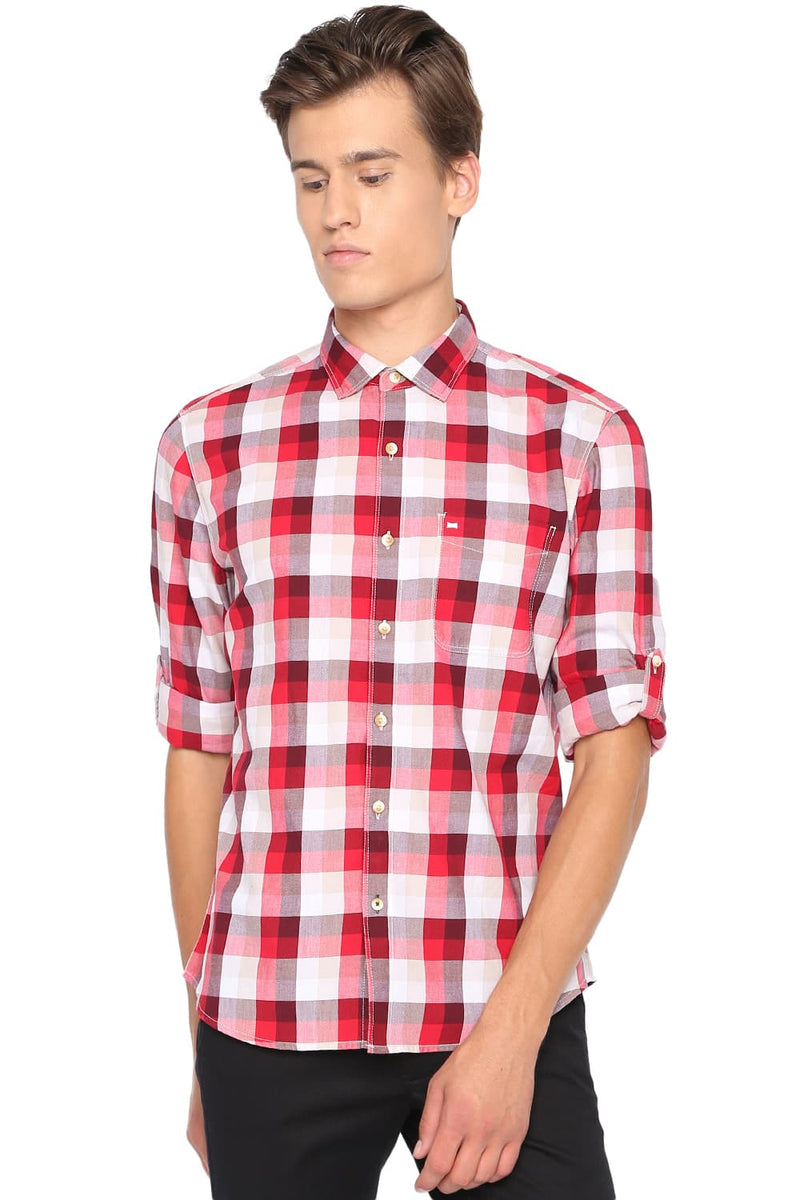 BASICS SLIM FIT CHECKS SHIRT