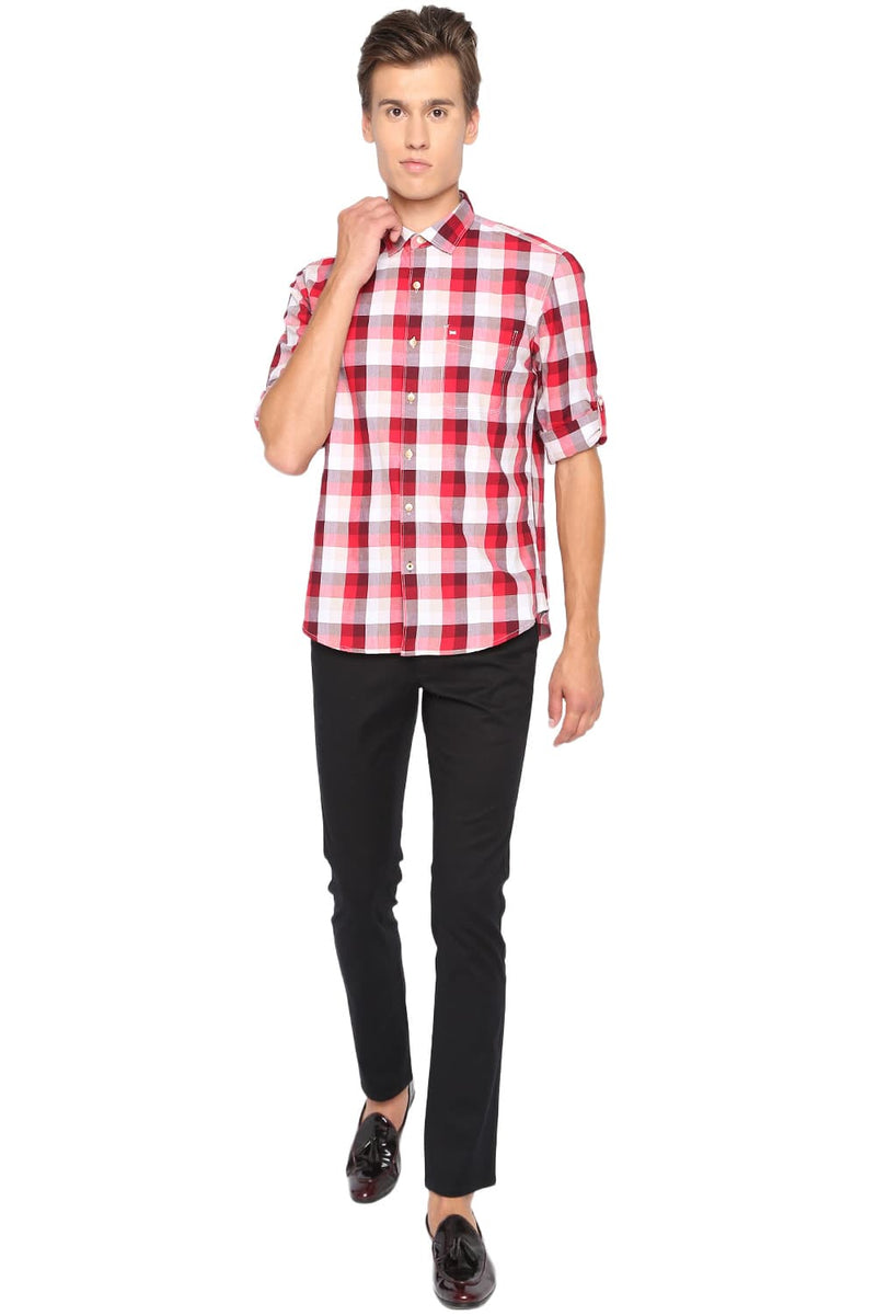 BASICS SLIM FIT CHECKS SHIRT