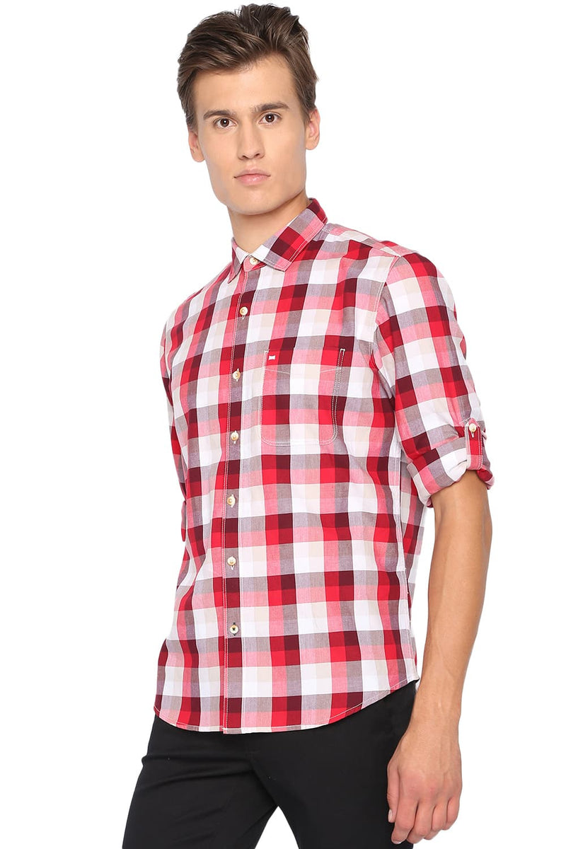 BASICS SLIM FIT CHECKS SHIRT