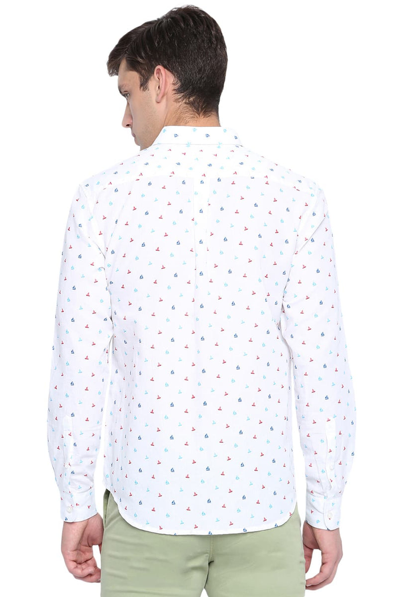 BASICS SLIM FIT PRINTED SHIRT