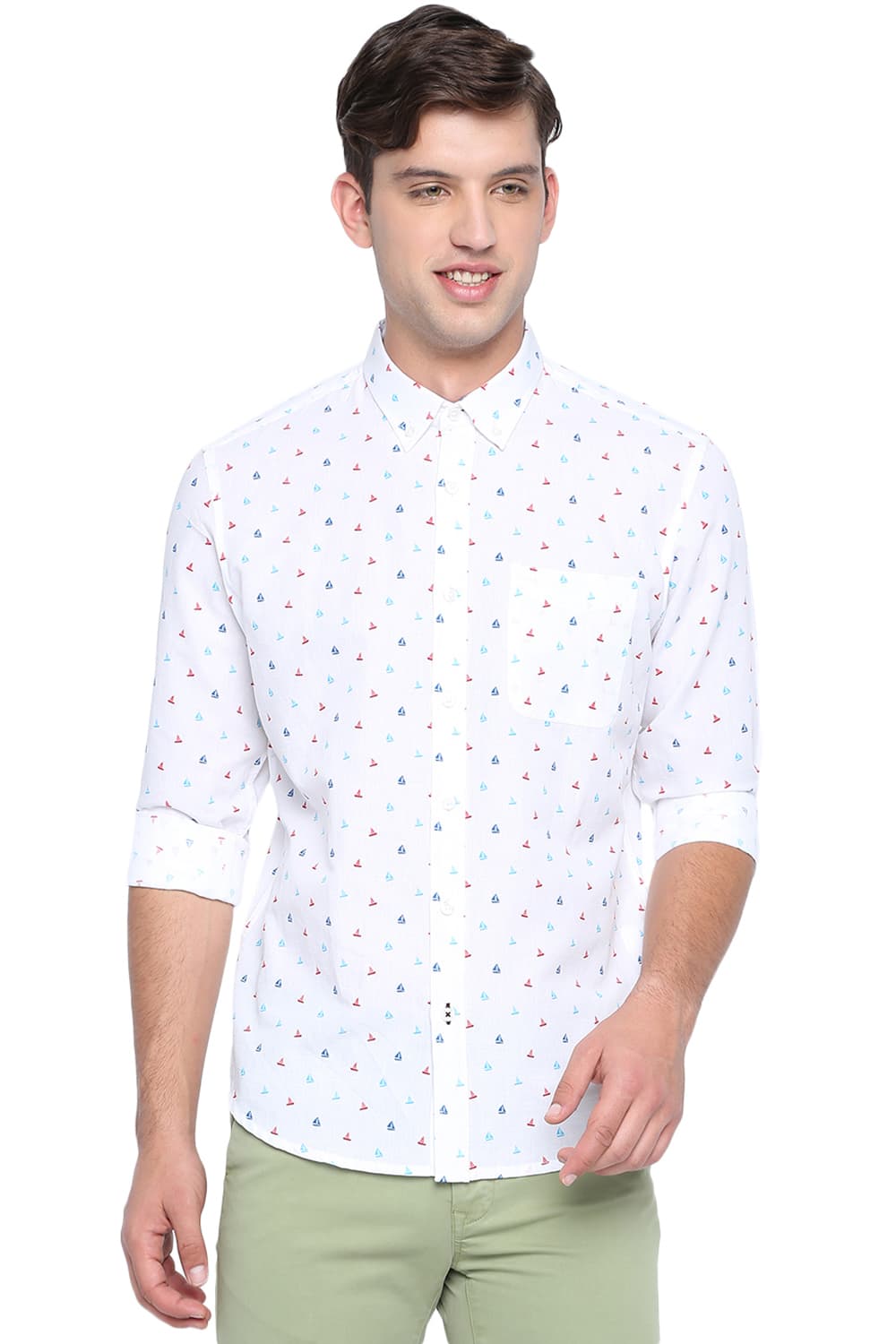 BASICS SLIM FIT PRINTED SHIRT