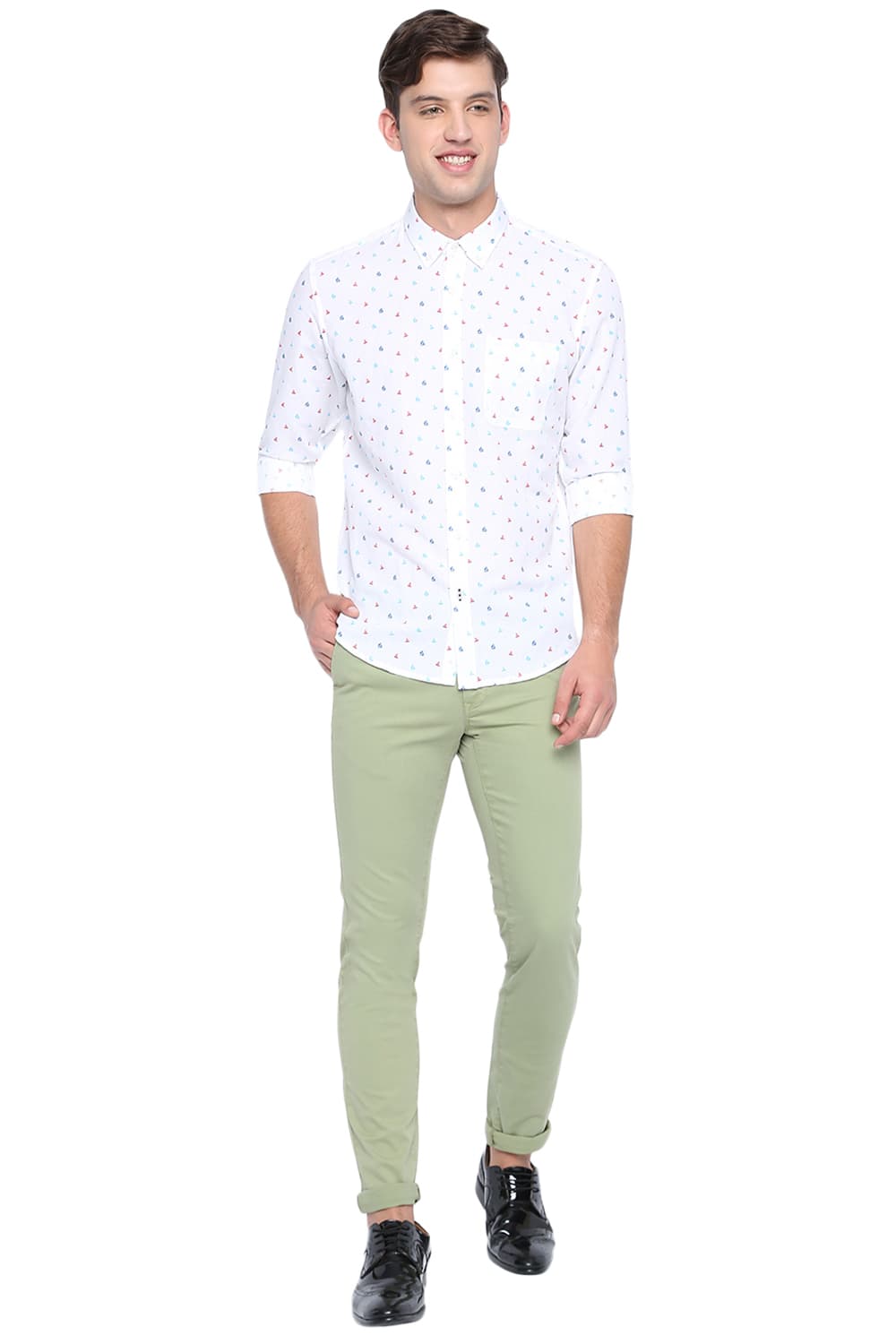 BASICS SLIM FIT PRINTED SHIRT