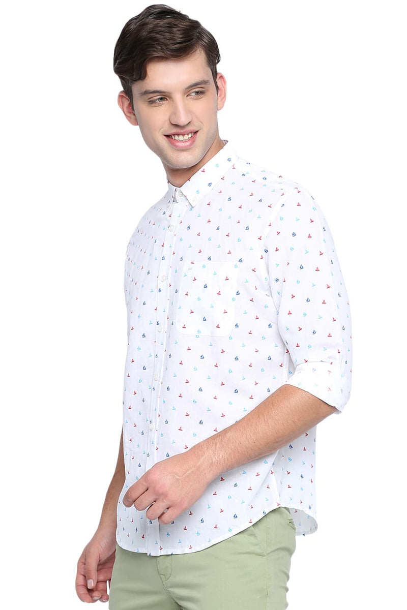 BASICS SLIM FIT PRINTED SHIRT