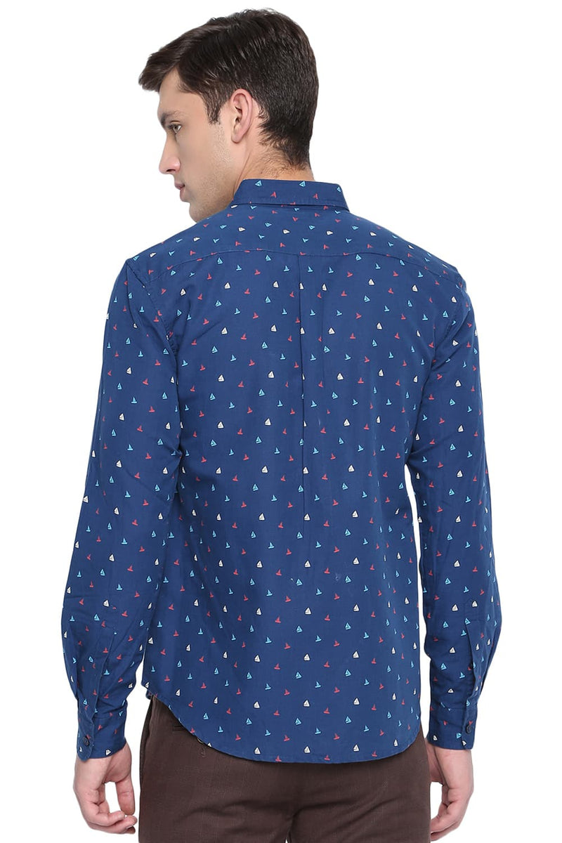 BASICS SLIM FIT PRINTED SHIRT